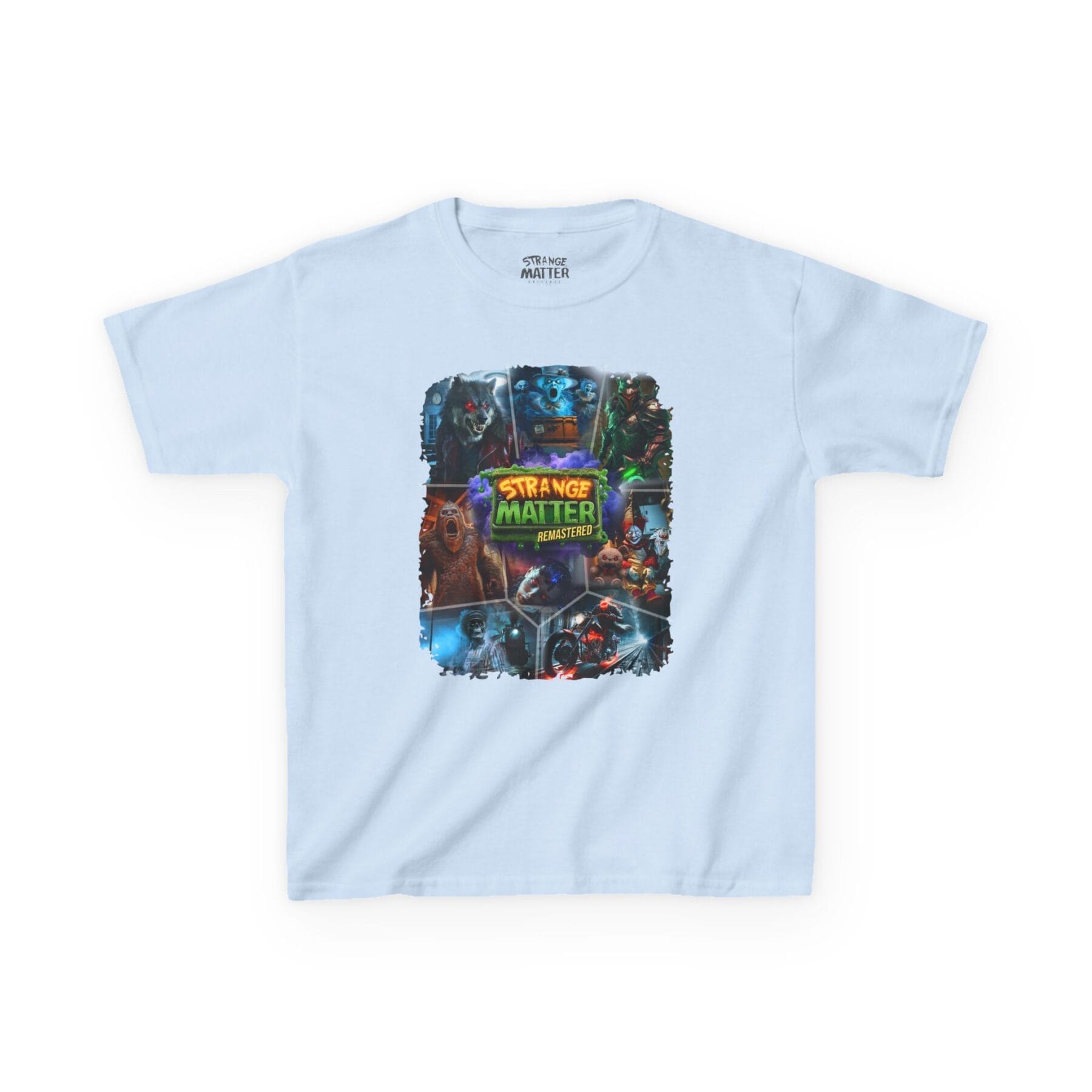 Kids Heavy Cotton Tee - Strange Matter Remastered Collage - full color - T-Shirt for YA horror and Action fans - Image 10