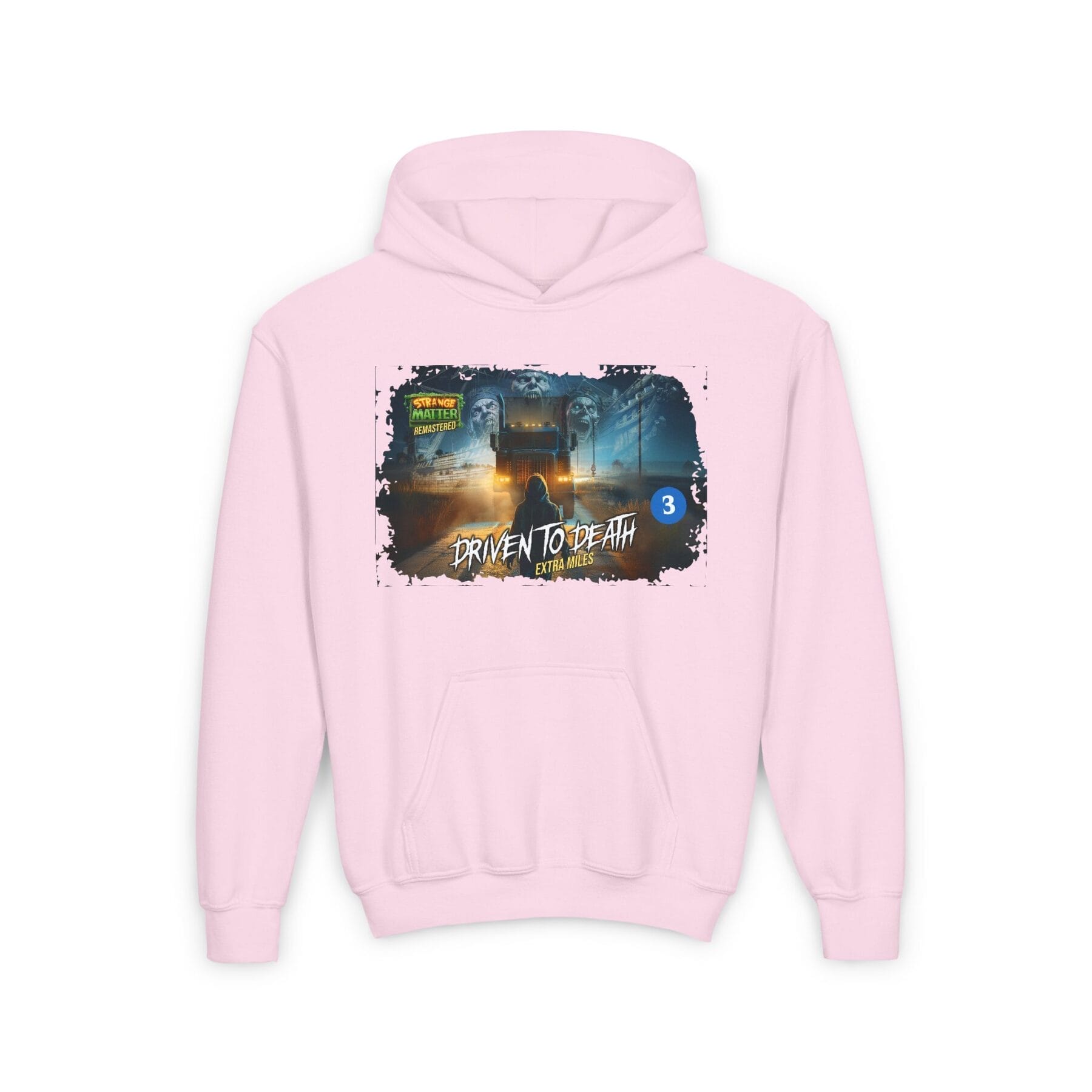 Kids Midweight Hoodie - Strange Matter: Driven to Death - Hoodie for YA horror and Action fans - Image 13