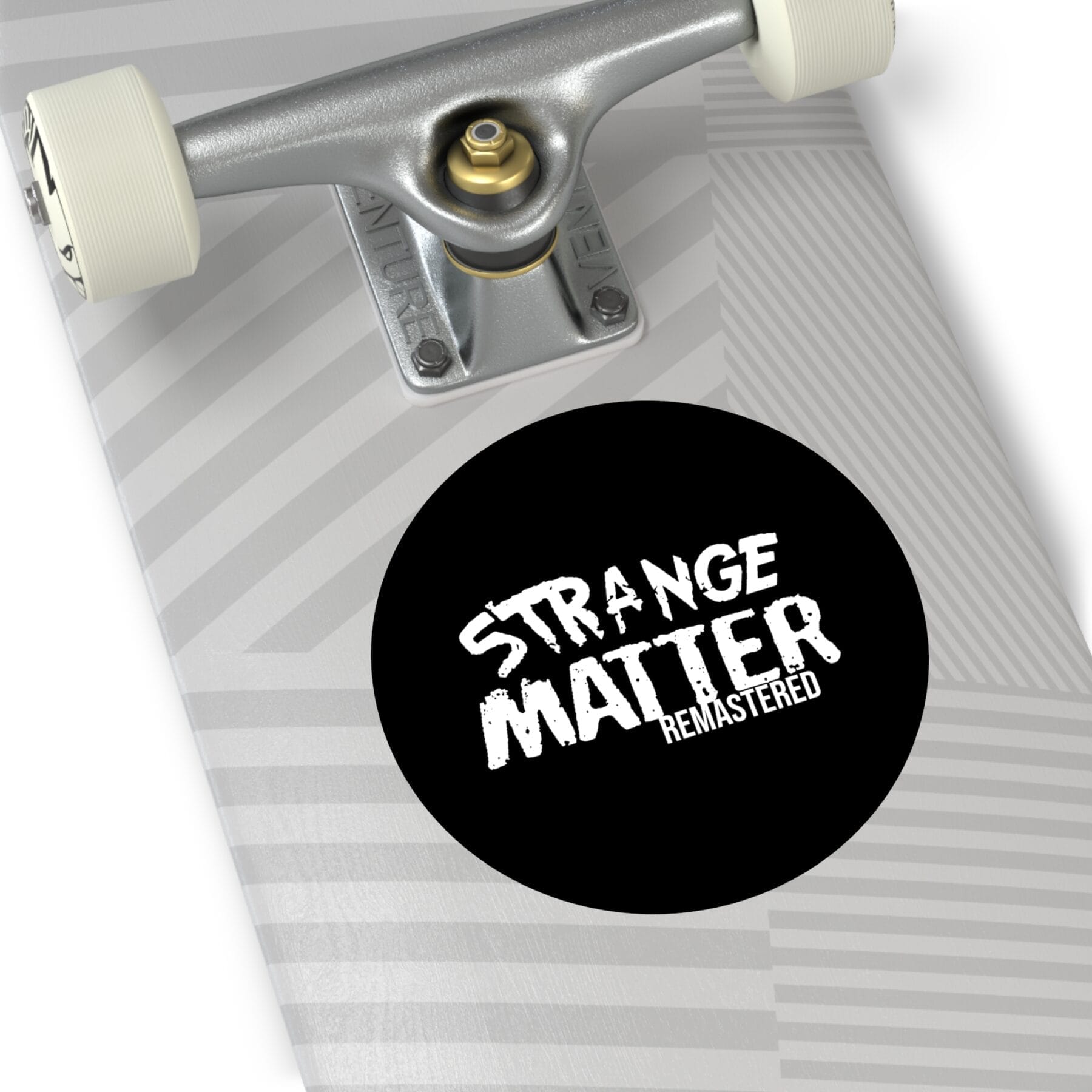 Round Vinyl Sticker - Strange Matter Remastered - Black and White - Eye-Catching Decor - Image 16