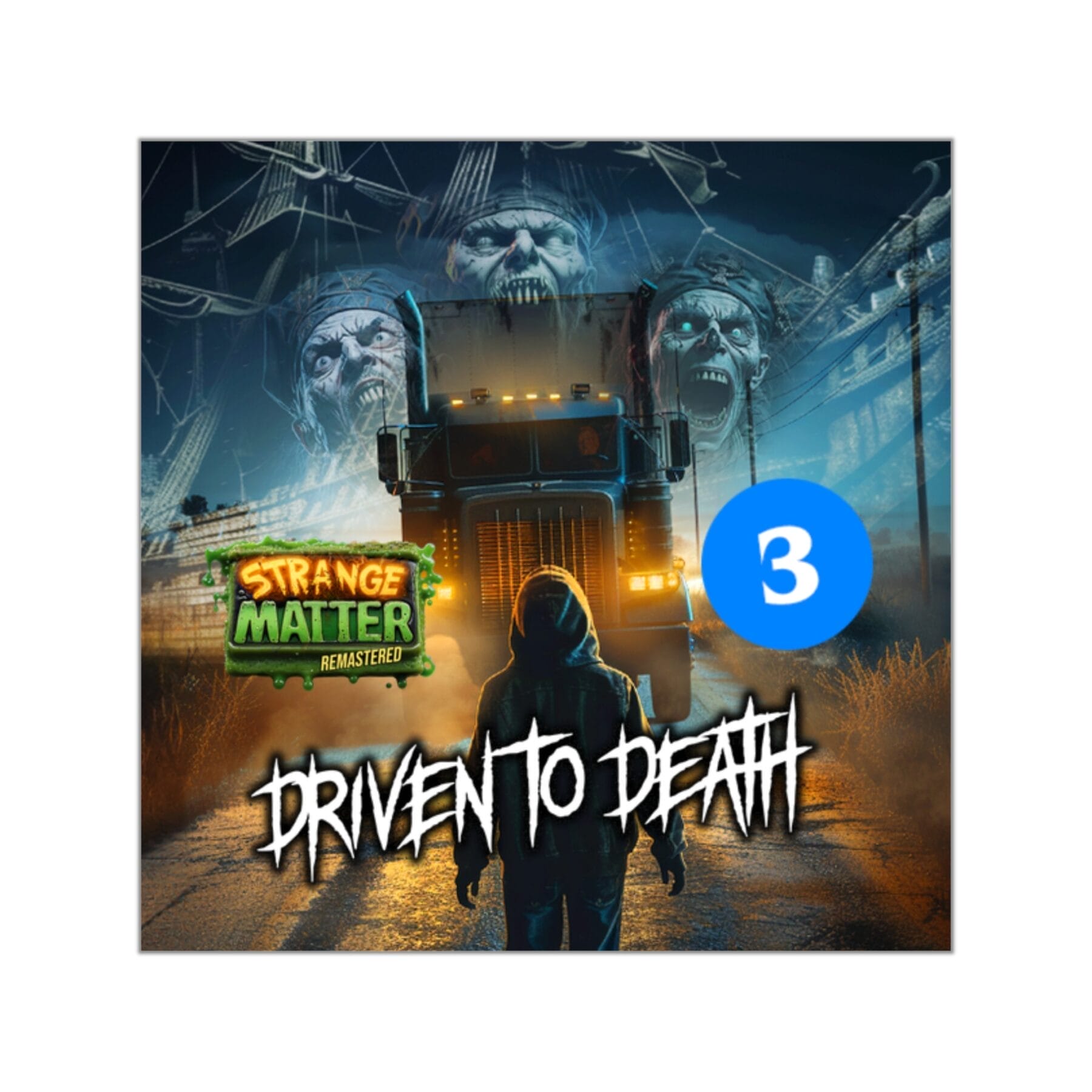 Square Vinyl Sticker - Strange Matter: Driven to Death - Perfect for the Strange Matter and YA horror fan.