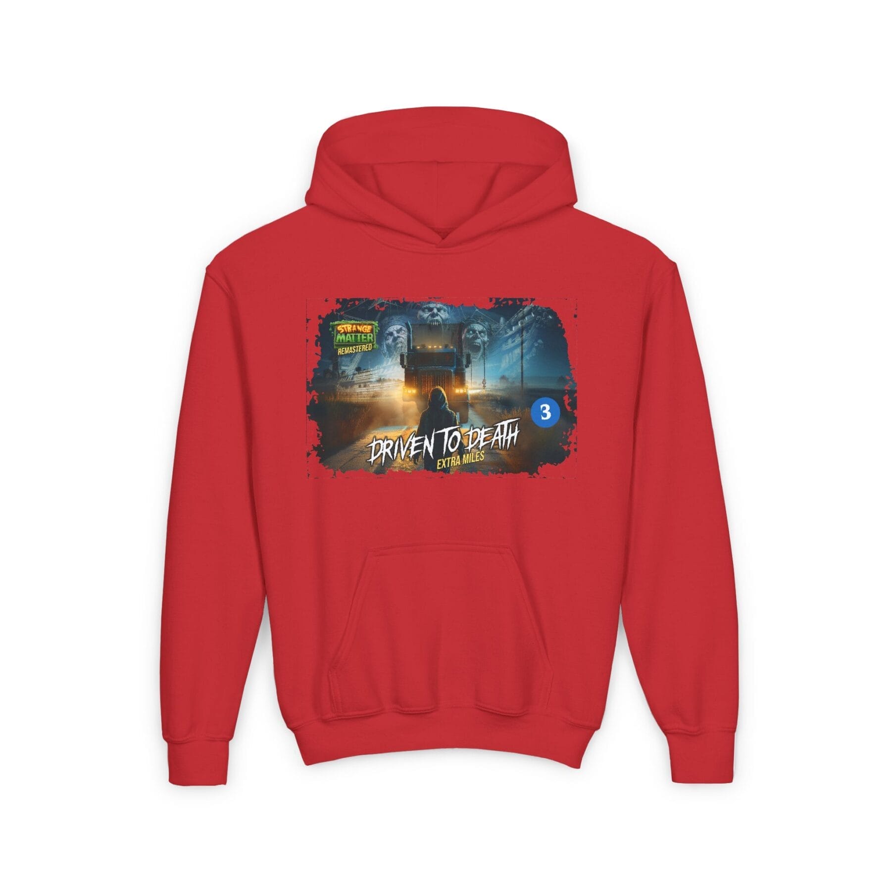 Kids Midweight Hoodie - Strange Matter: Driven to Death - Hoodie for YA horror and Action fans - Image 15
