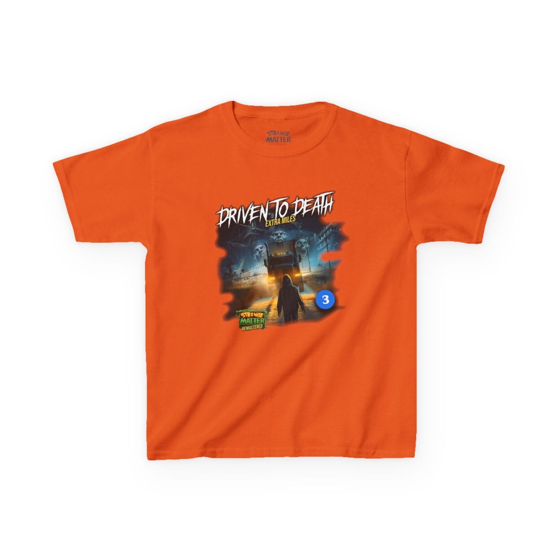 Kids Heavy Cotton Tee - Strange Matter: Driven to Death - T-Shirt for YA horror and Action fans - Image 7