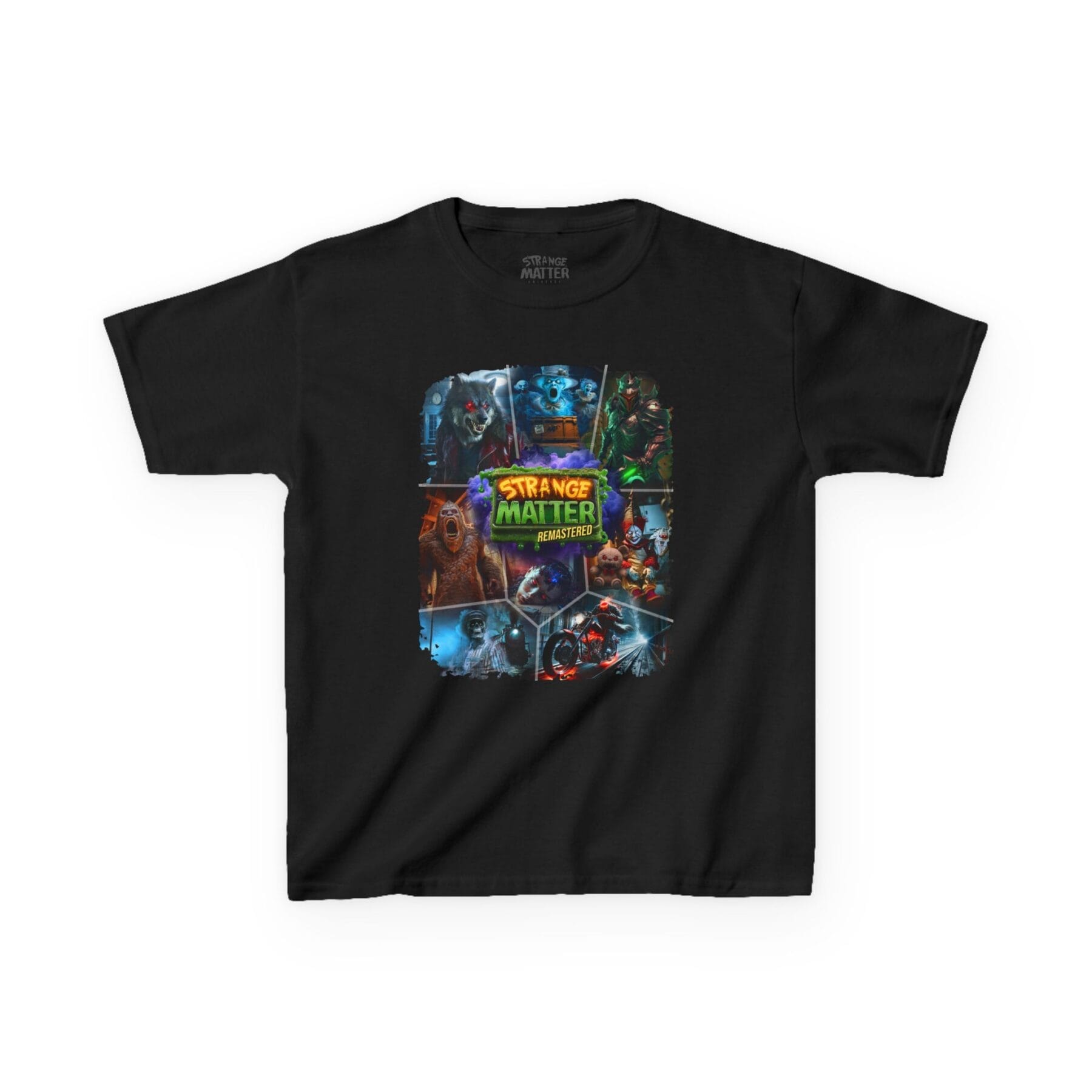 Kids Heavy Cotton Tee - Strange Matter Remastered Collage - full color - T-Shirt for YA horror and Action fans - Image 3