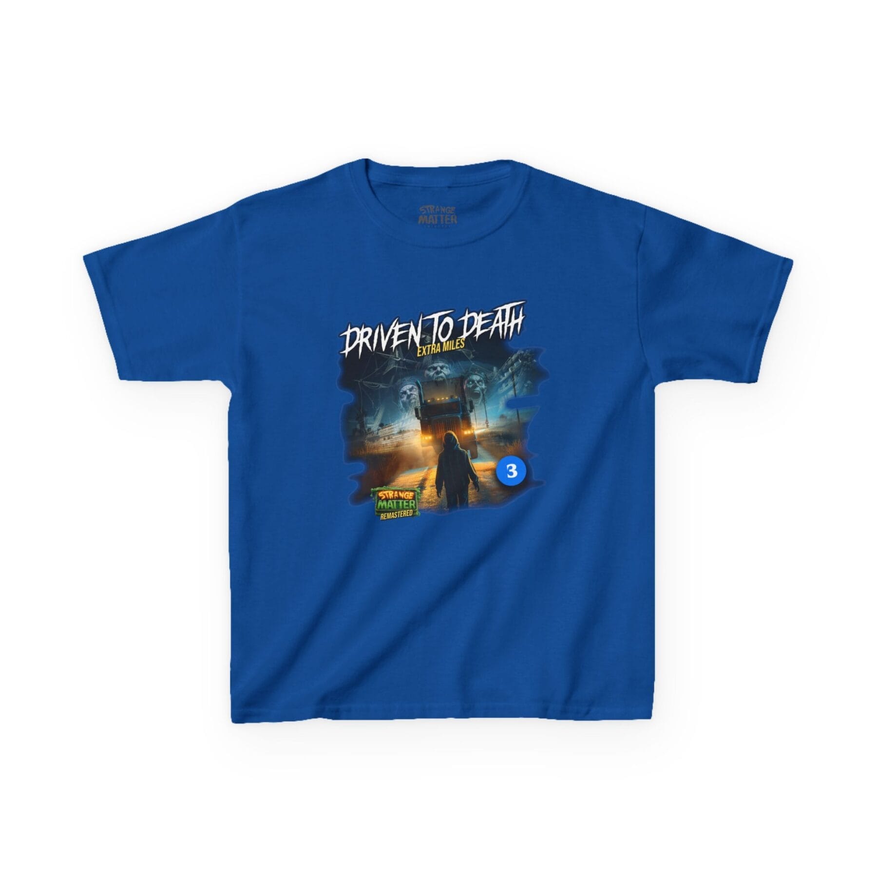 Kids Heavy Cotton Tee - Strange Matter: Driven to Death - T-Shirt for YA horror and Action fans - Image 3