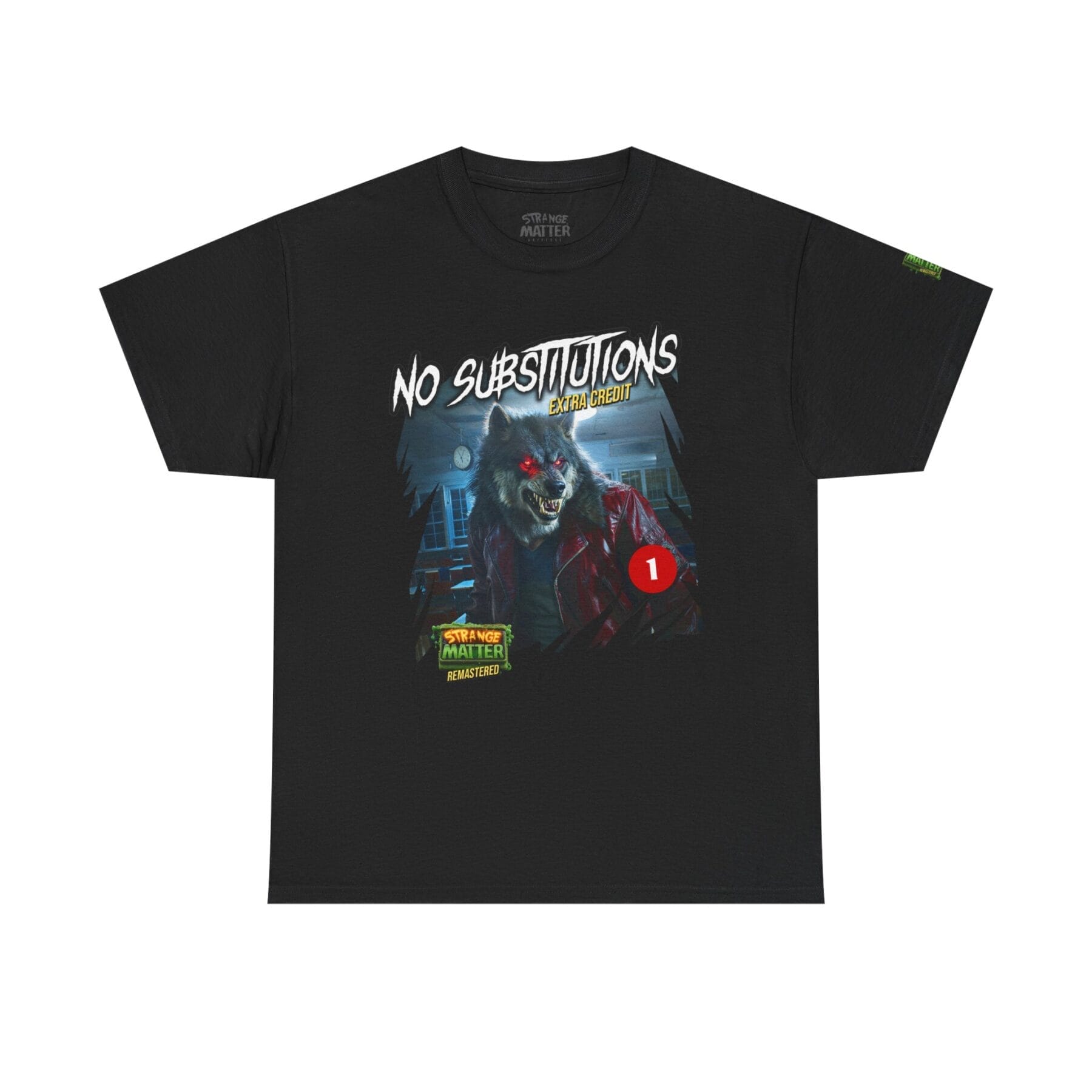 Adult Heavy Cotton Tee - Strange Matter: No Substitutions - T-Shirt for YA horror and Werewolf fans