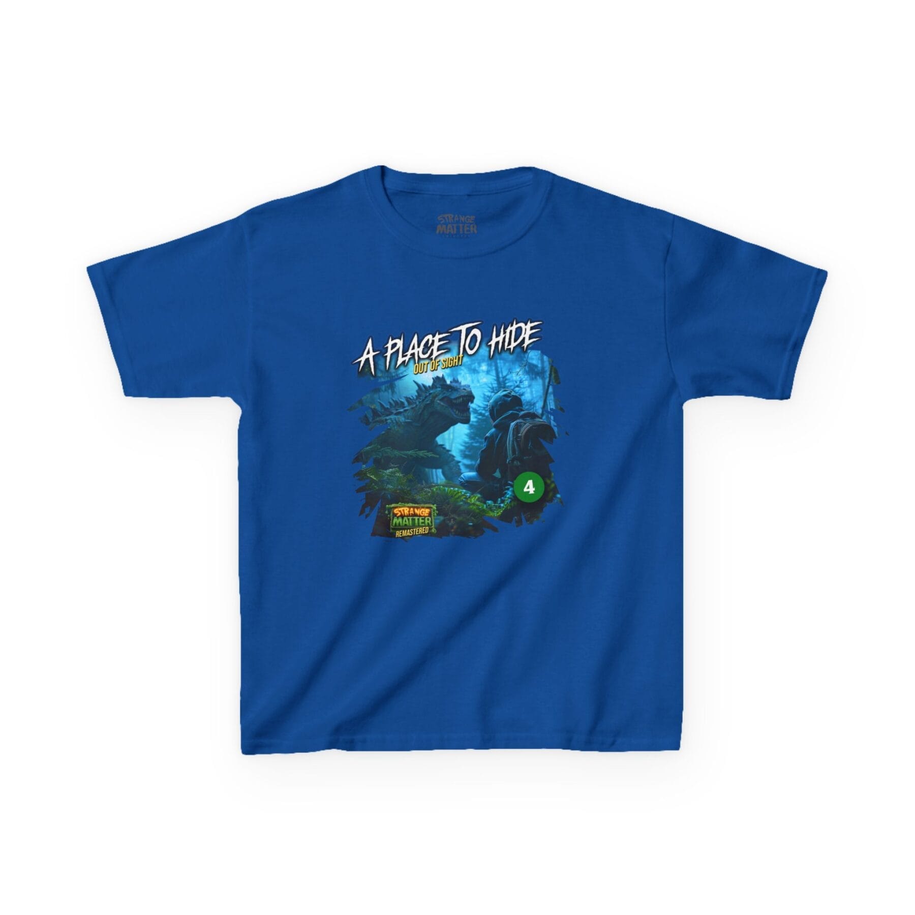 Kids Heavy Cotton Tee - Strange Matter: A Place to Hide - T-Shirt for YA horror and Action fans - Image 4