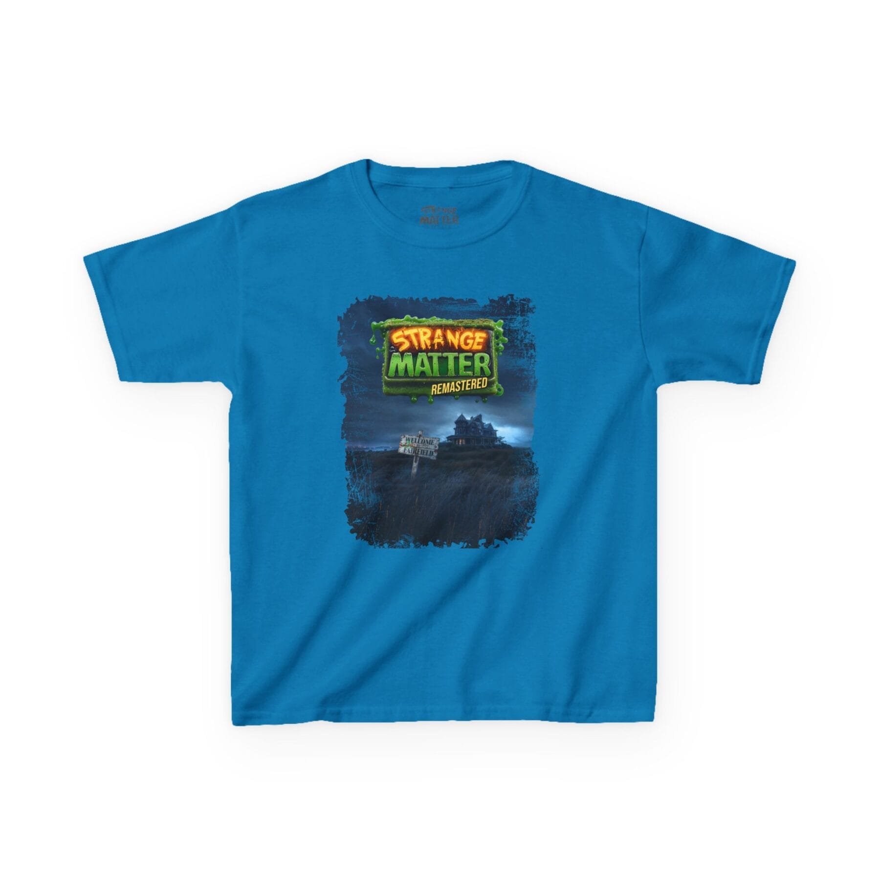 Kids Heavy Cotton Tee - Strange Matter: Fairchild Manor - full color - T-Shirt for YA horror and Action fans