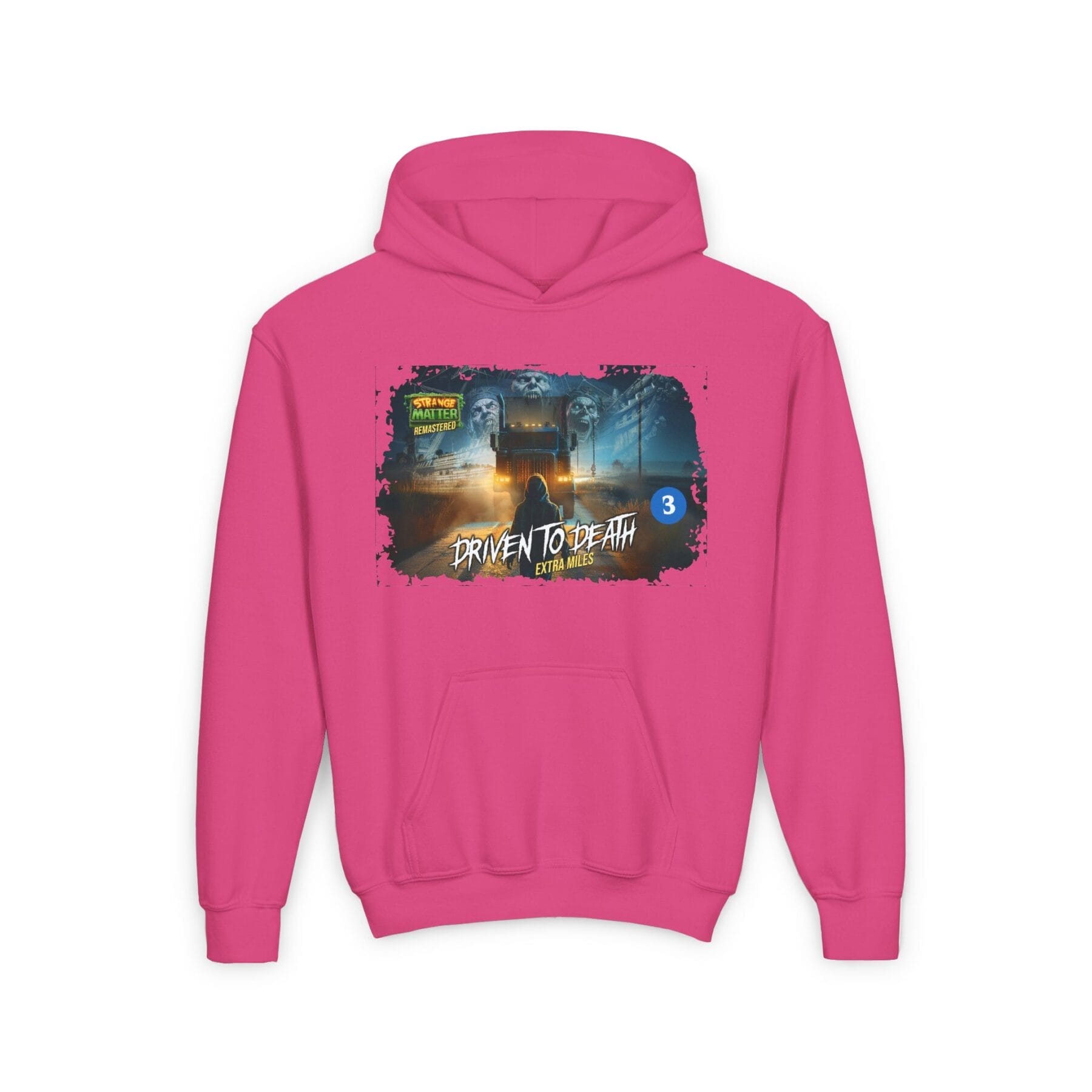 Kids Midweight Hoodie - Strange Matter: Driven to Death - Hoodie for YA horror and Action fans - Image 14