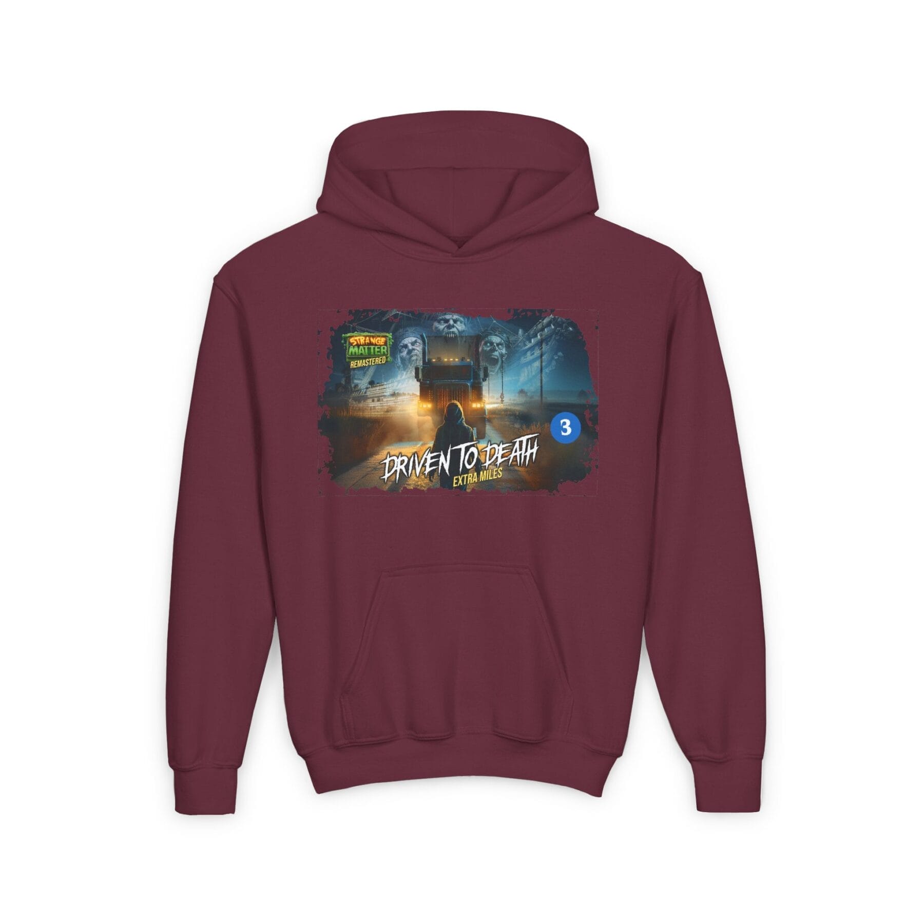 Kids Midweight Hoodie - Strange Matter: Driven to Death - Hoodie for YA horror and Action fans - Image 8
