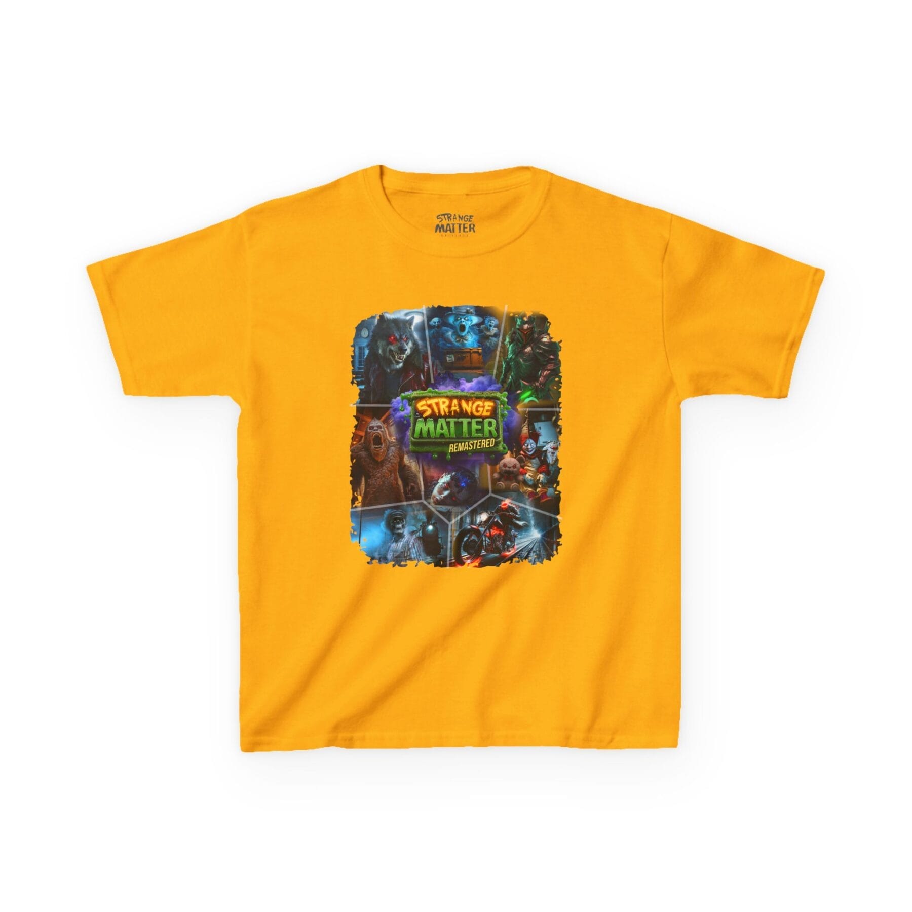 Kids Heavy Cotton Tee - Strange Matter Remastered Collage - full color - T-Shirt for YA horror and Action fans