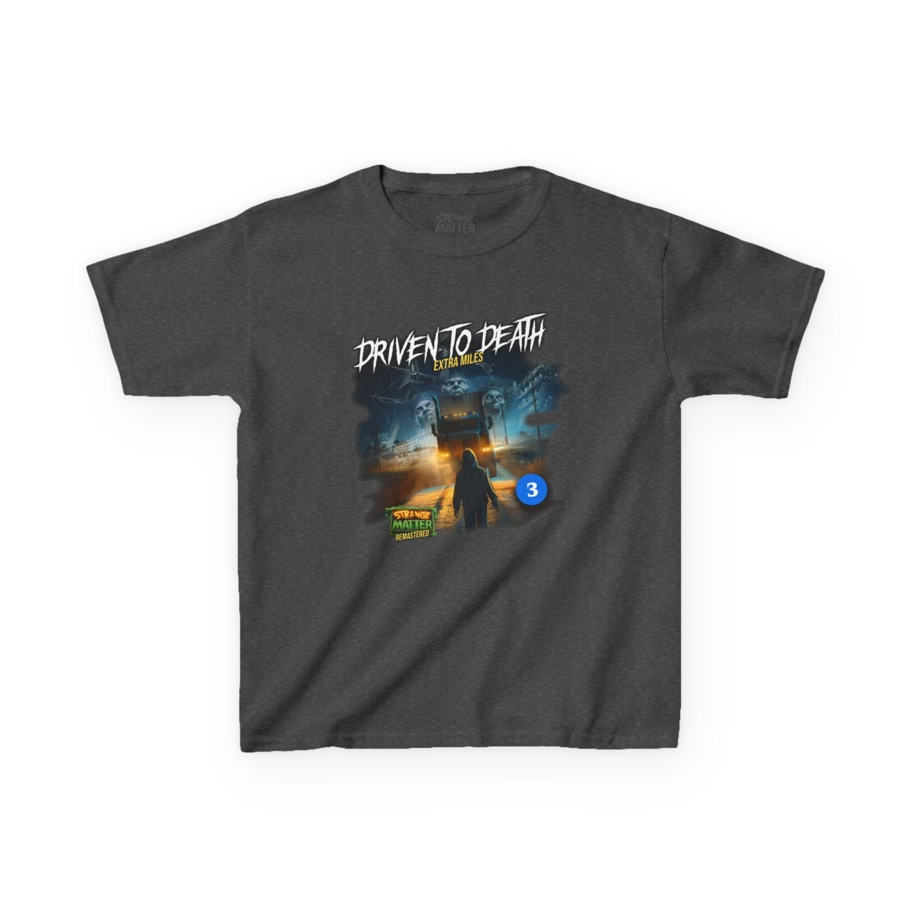 Kids Heavy Cotton Tee - Strange Matter: Driven to Death - T-Shirt for YA horror and Action fans - Image 11