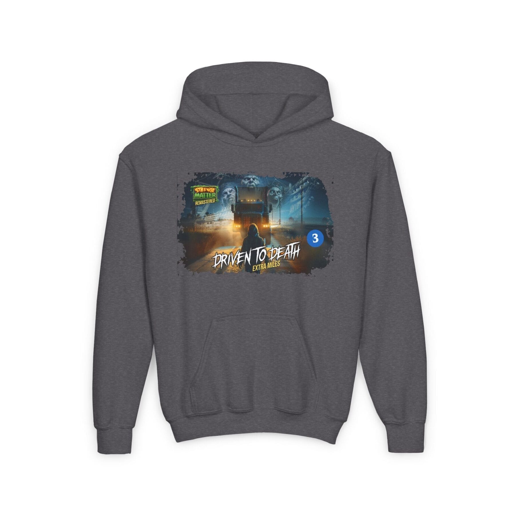 Kids Midweight Hoodie - Strange Matter: Driven to Death - Hoodie for YA horror and Action fans - Image 3