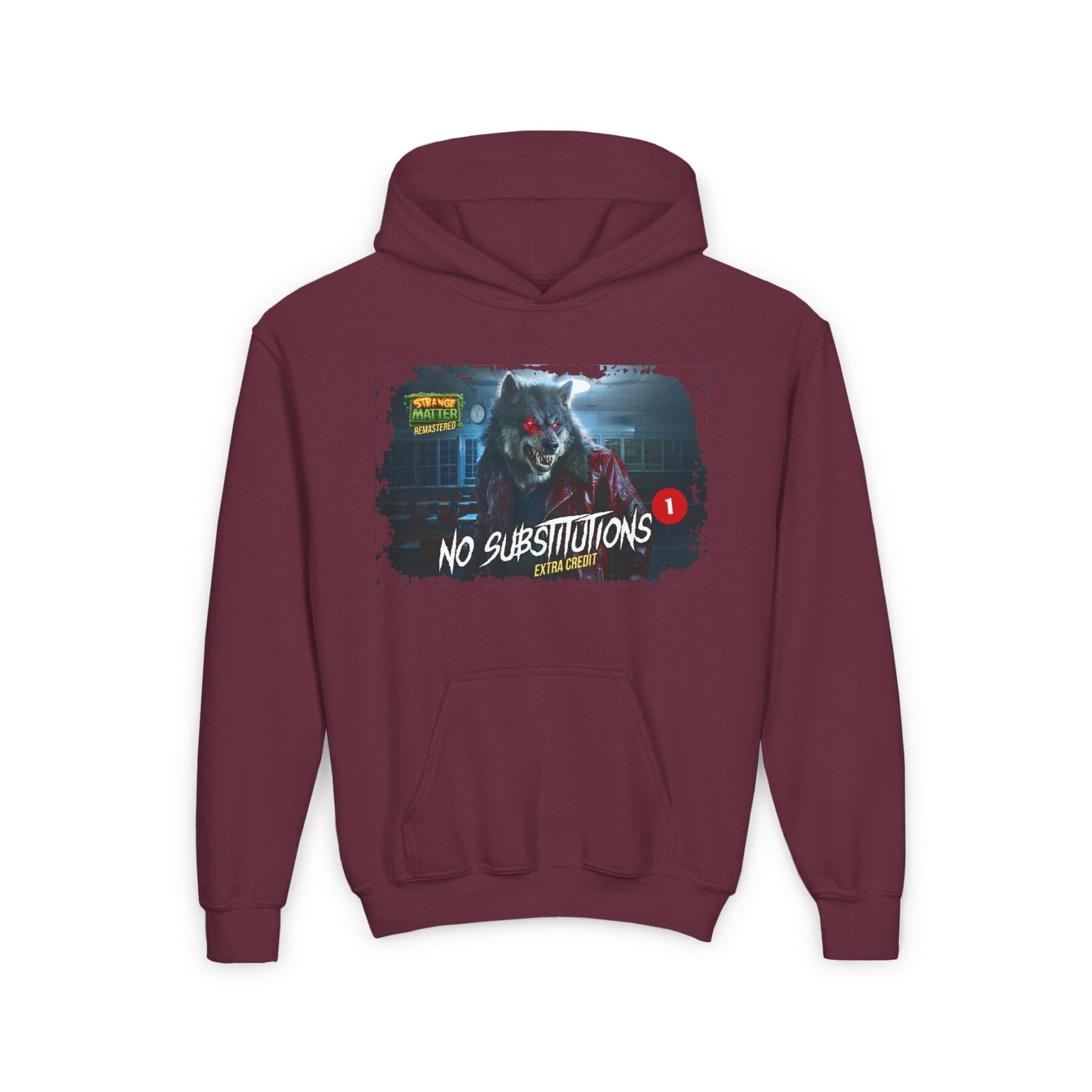Kids Midweight Hoodie - Strange Matter: No Substitutions - Perfect for YA horror fans - Image 4