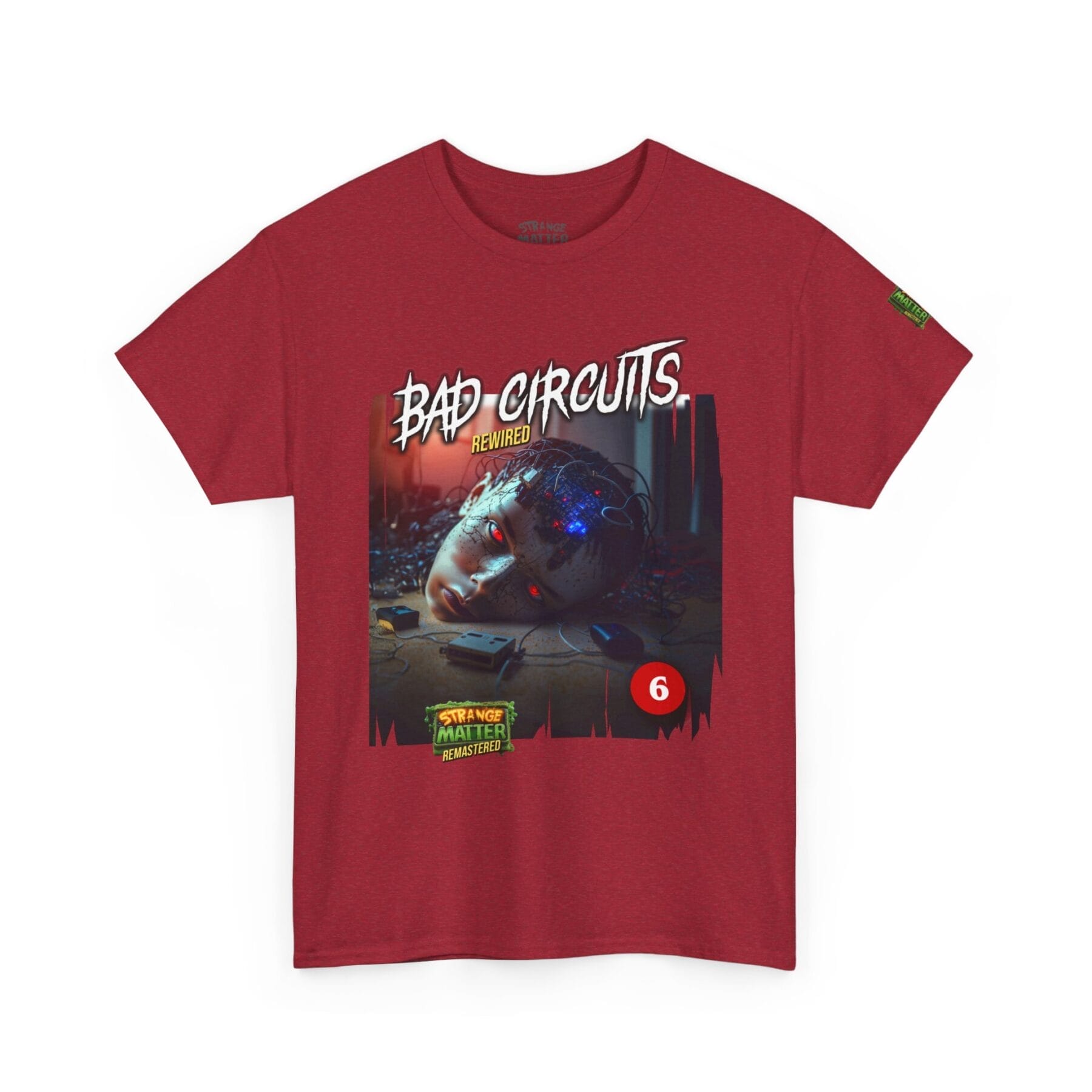 Adult Heavy Cotton Tee - Strange Matter: Bad Circuits - T-Shirt for YA horror and Action fans - Image 5
