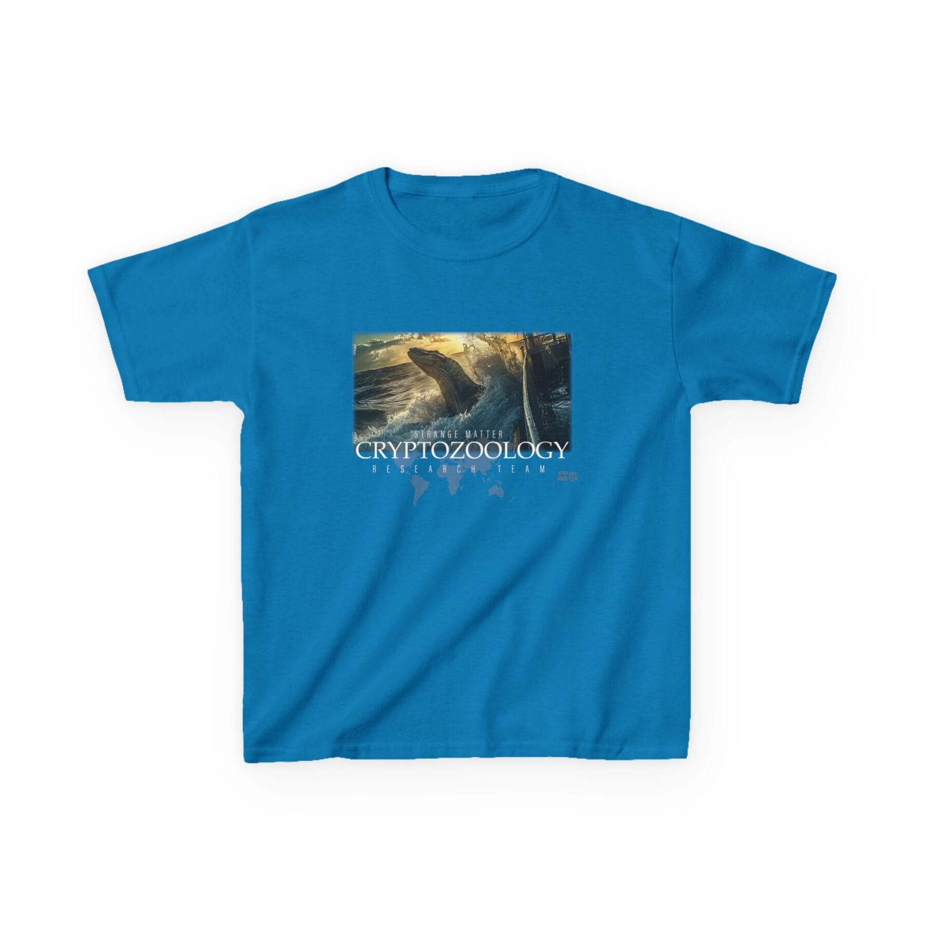 Kids Heavy Cotton Tee - Strange Matter - Cryptozoology Research Team - Mosasaur