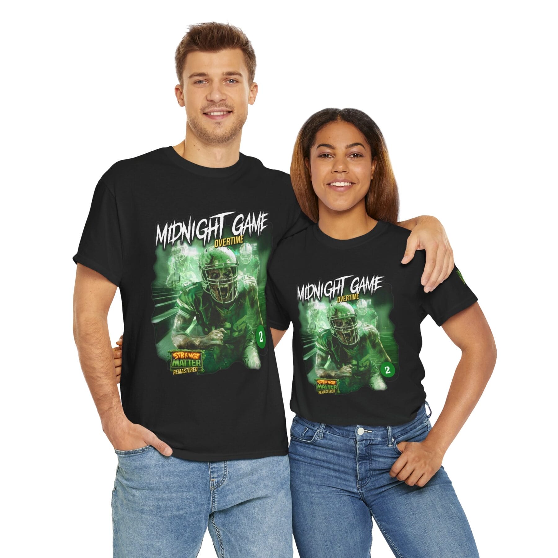 Adult Heavy Cotton Tee - Strange Matter: Midnight Game - T-Shirt for YA horror and Football fans - Image 2