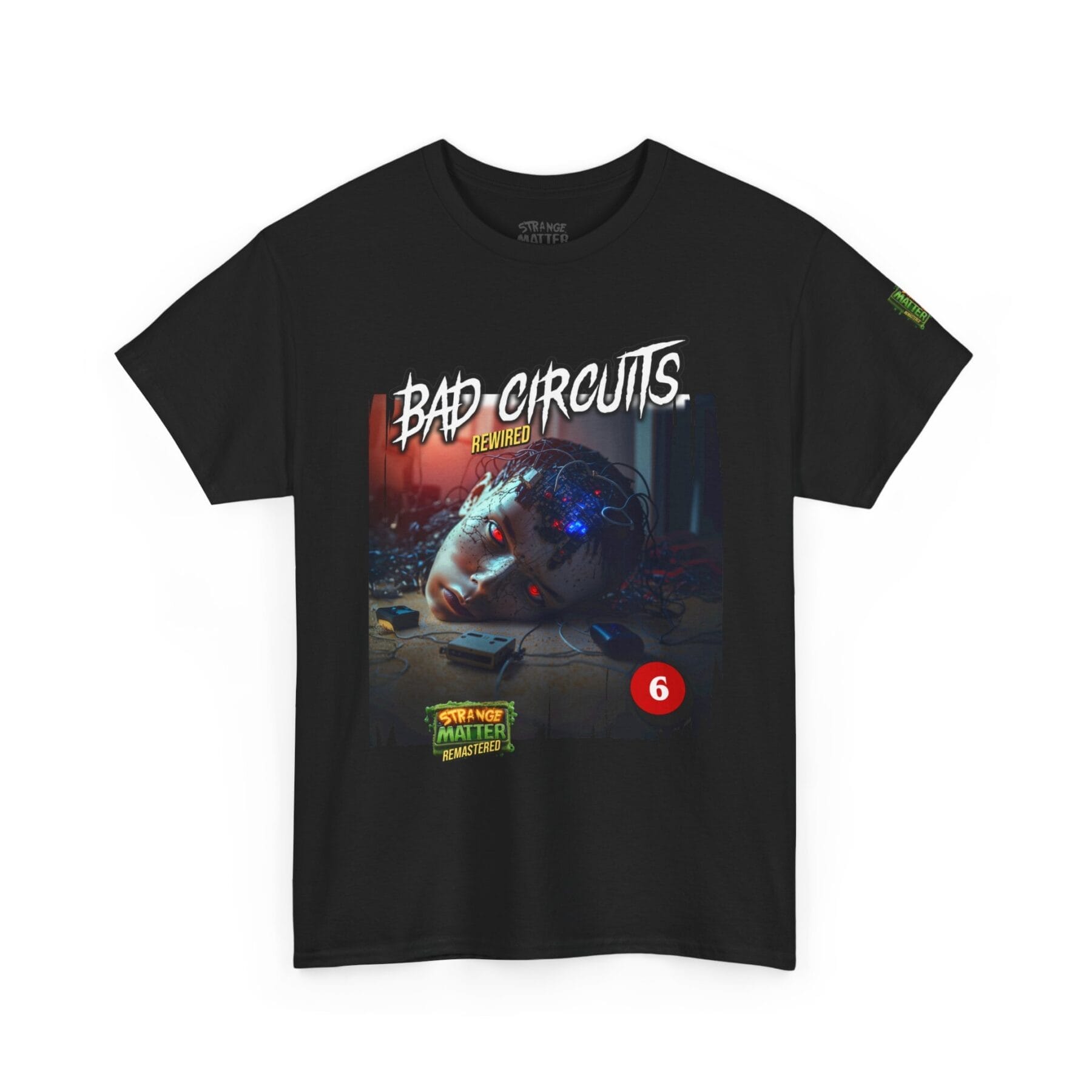 Adult Heavy Cotton Tee - Strange Matter: Bad Circuits - T-Shirt for YA horror and Action fans
