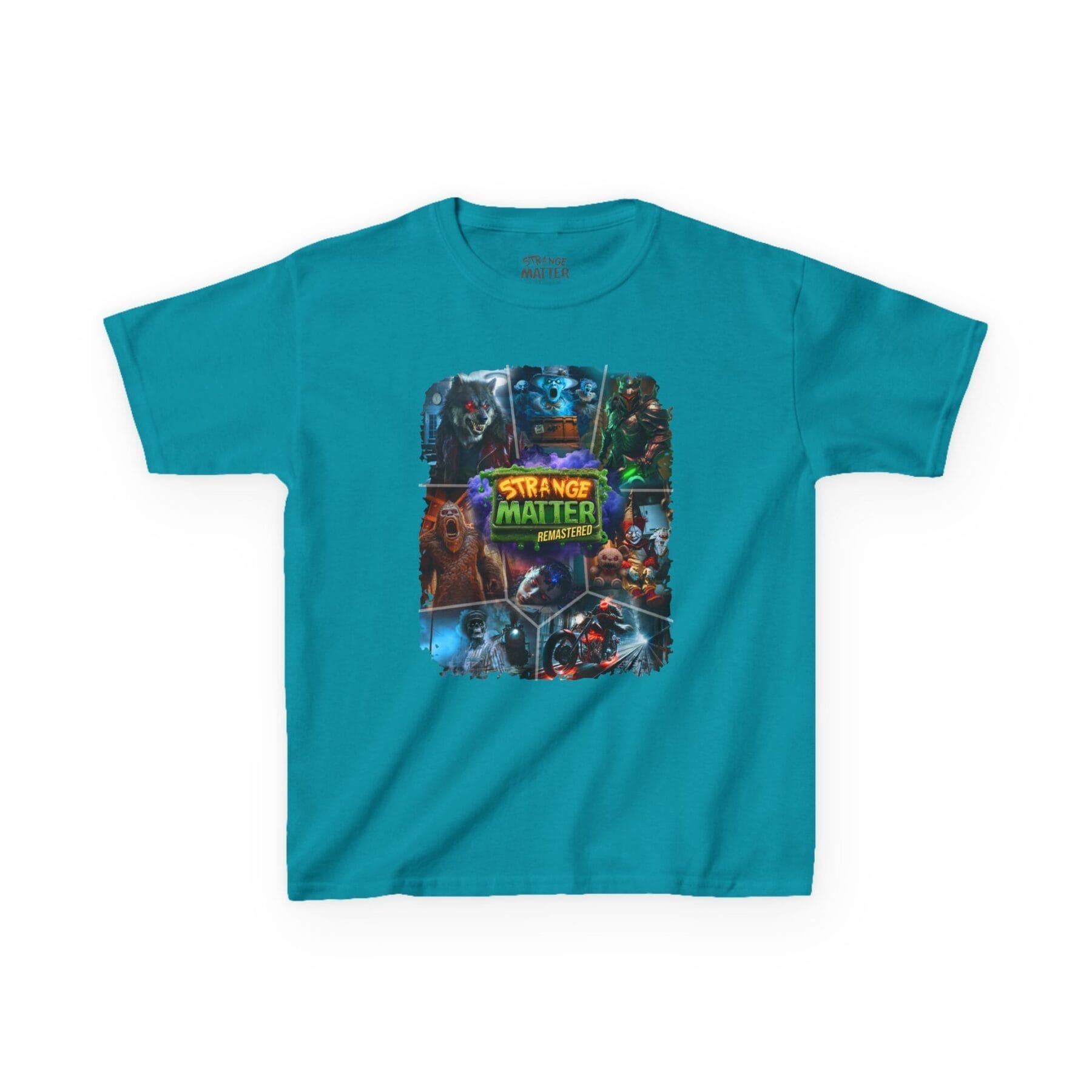 Kids Heavy Cotton Tee - Strange Matter Remastered Collage - full color - T-Shirt for YA horror and Action fans - Image 9