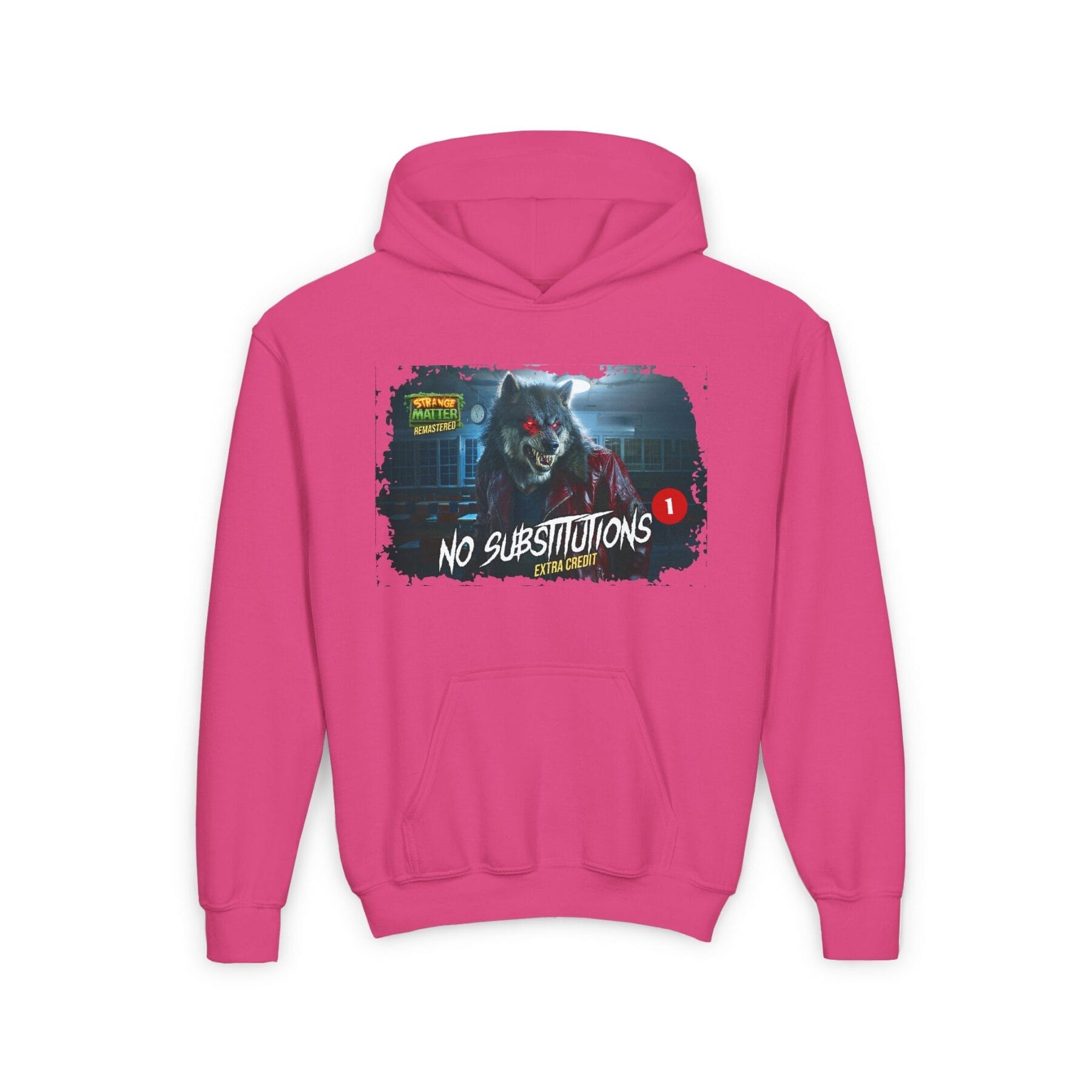 Kids Midweight Hoodie - Strange Matter: No Substitutions - Perfect for YA horror fans - Image 13