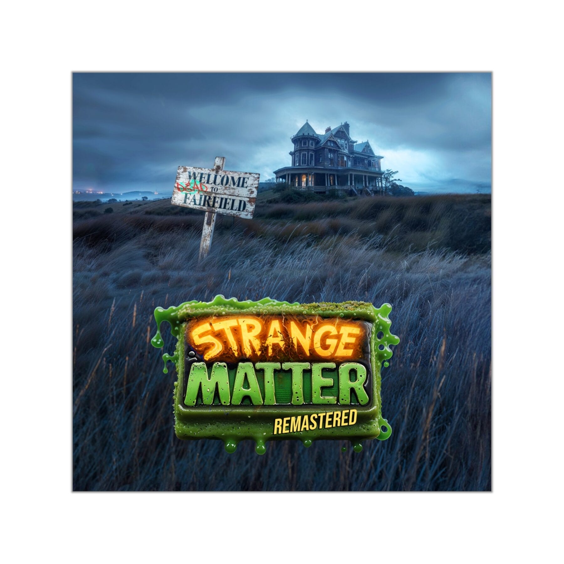 Square Vinyl Sticker - Strange Matter: Welcome to Fairfield - Perfect for the Strange Matter and YA horror fan.