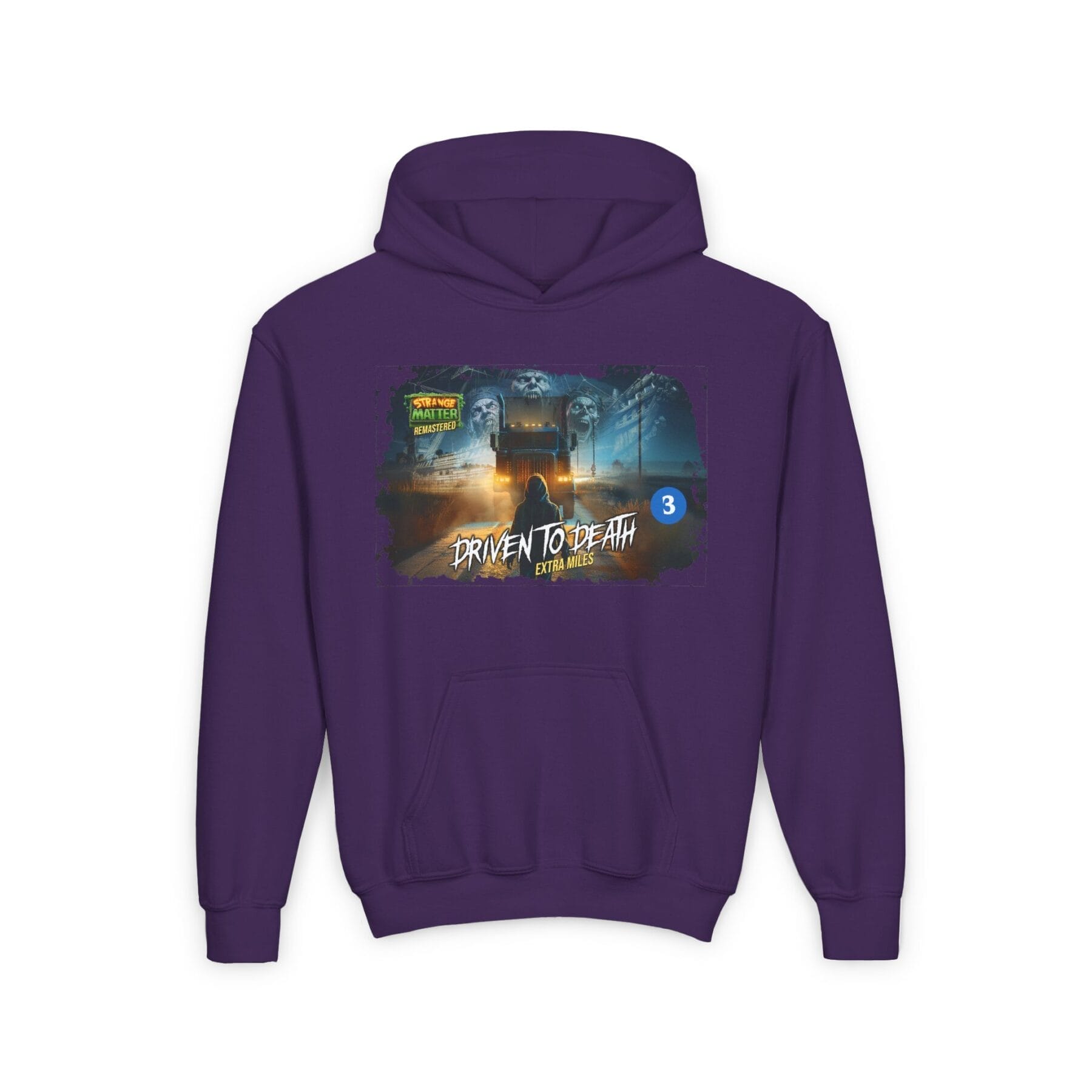 Kids Midweight Hoodie - Strange Matter: Driven to Death - Hoodie for YA horror and Action fans - Image 12