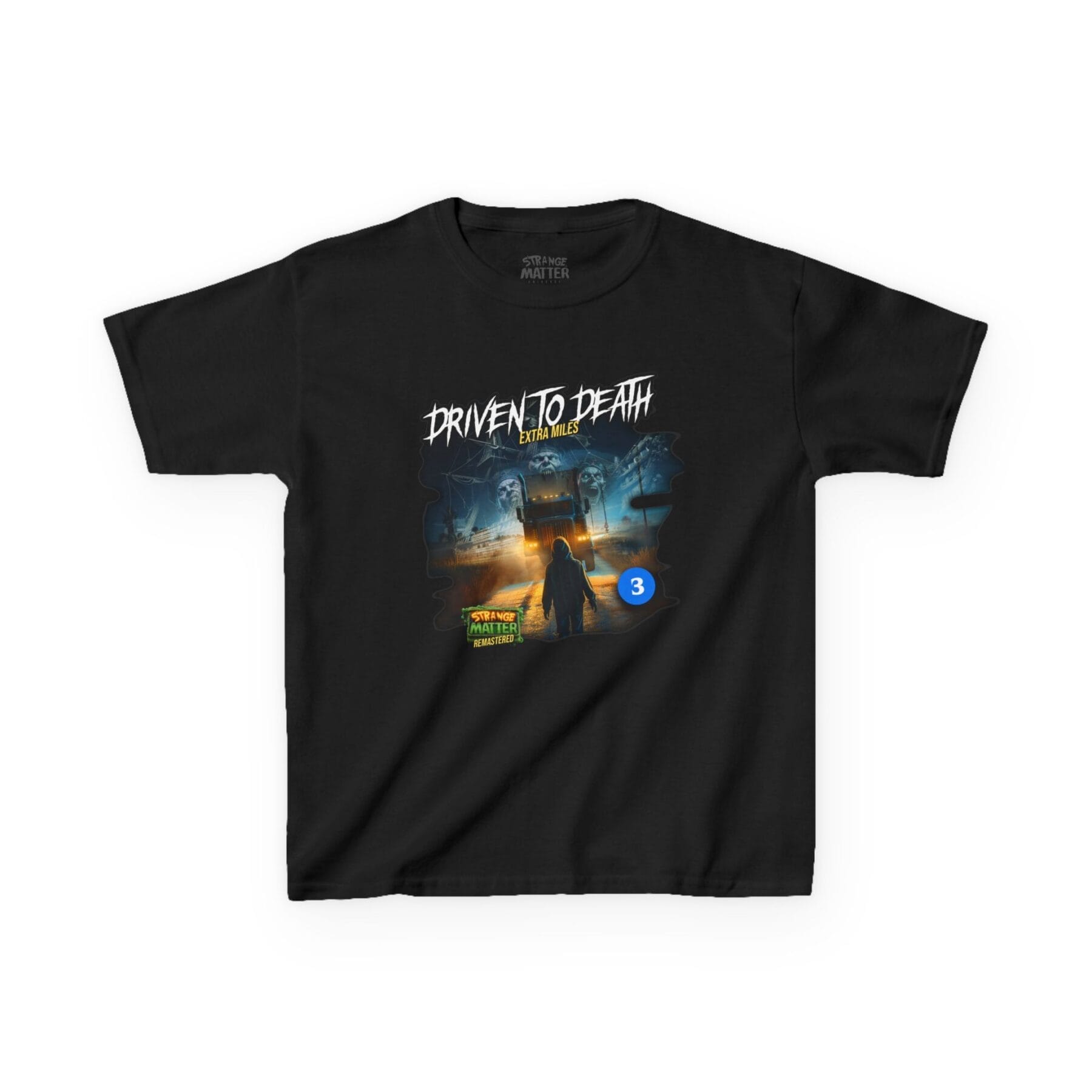Kids Heavy Cotton Tee - Strange Matter: Driven to Death - T-Shirt for YA horror and Action fans - Image 2