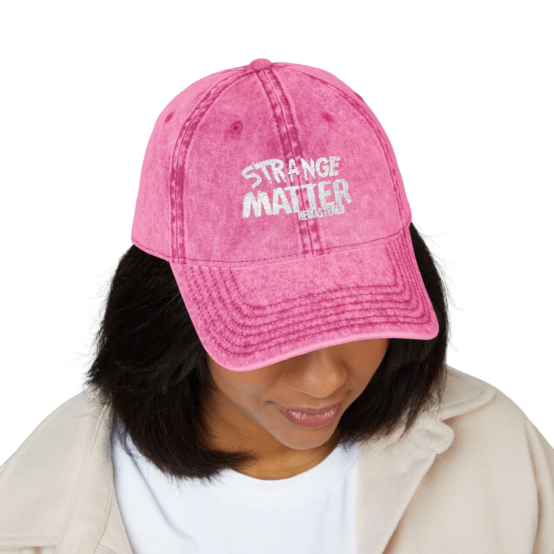 Vintage Cap with Embroidered 'Strange Matter' Design, Trendy Hat for Casual Outings, Perfect for Festivals, Gift for Friends, Summer [...] - Image 19
